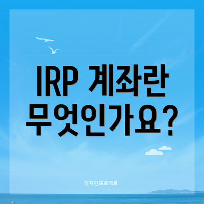 IRP 계좌란 무엇인가요?