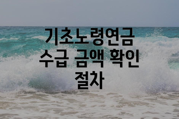 기초노령연금 수급 금액 확인 절차