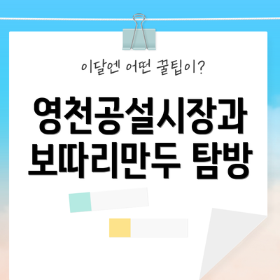 영천공설시장과 보따리만두 탐방