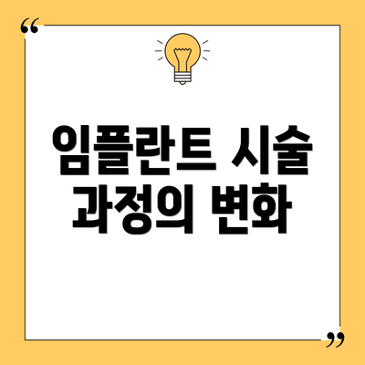 임플란트 시술 과정의 변화