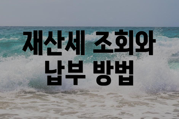 재산세 조회와 납부 방법