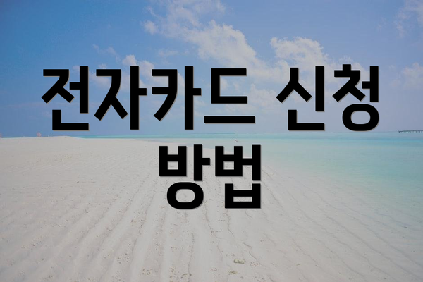 전자카드 신청 방법