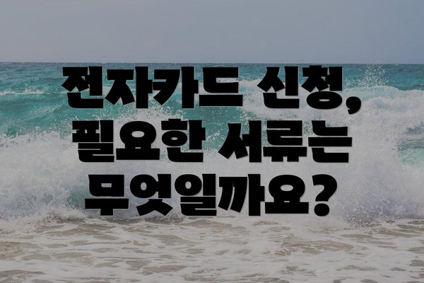 전자카드 신청, 필요한 서류는 무엇일까요?